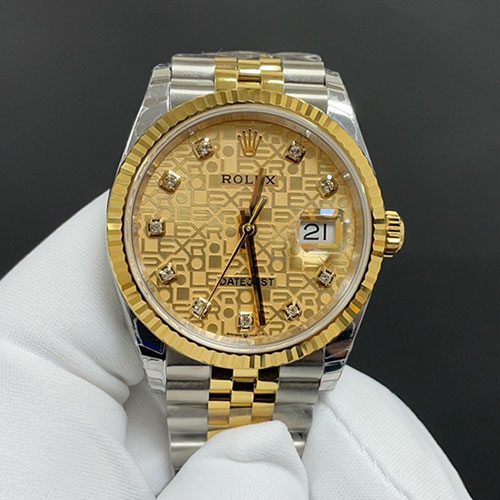 超大人気 高品質 ロレックスコピー時計 M126233-0033デイトジャスト 36mm シャンパン コンピューター