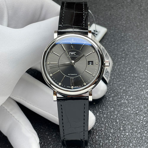 IWCコピー   IW458102  ポートフィノ37mm グレー文字盤 12PD ダイヤ デイト オートマ