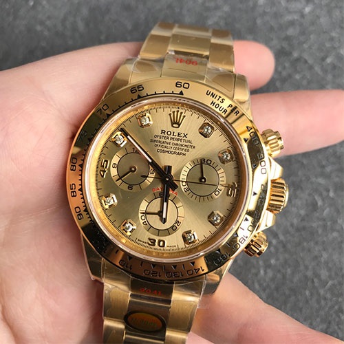 ロレックスM116508-0006 コスモグラフ デイト40mm シャンパン 8Pダイヤ 芸能人愛用時計コピー