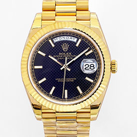 人気 ロレックスコピー デイデイト M228238-0007ブラック斜め格子モチーフ 40mm 3255ムーブメント搭載！