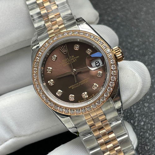 ロレックスコピー M279381RBR-0011デイトジャスト 28mm チョコレート ジュビリーブレス 10Pダイヤ